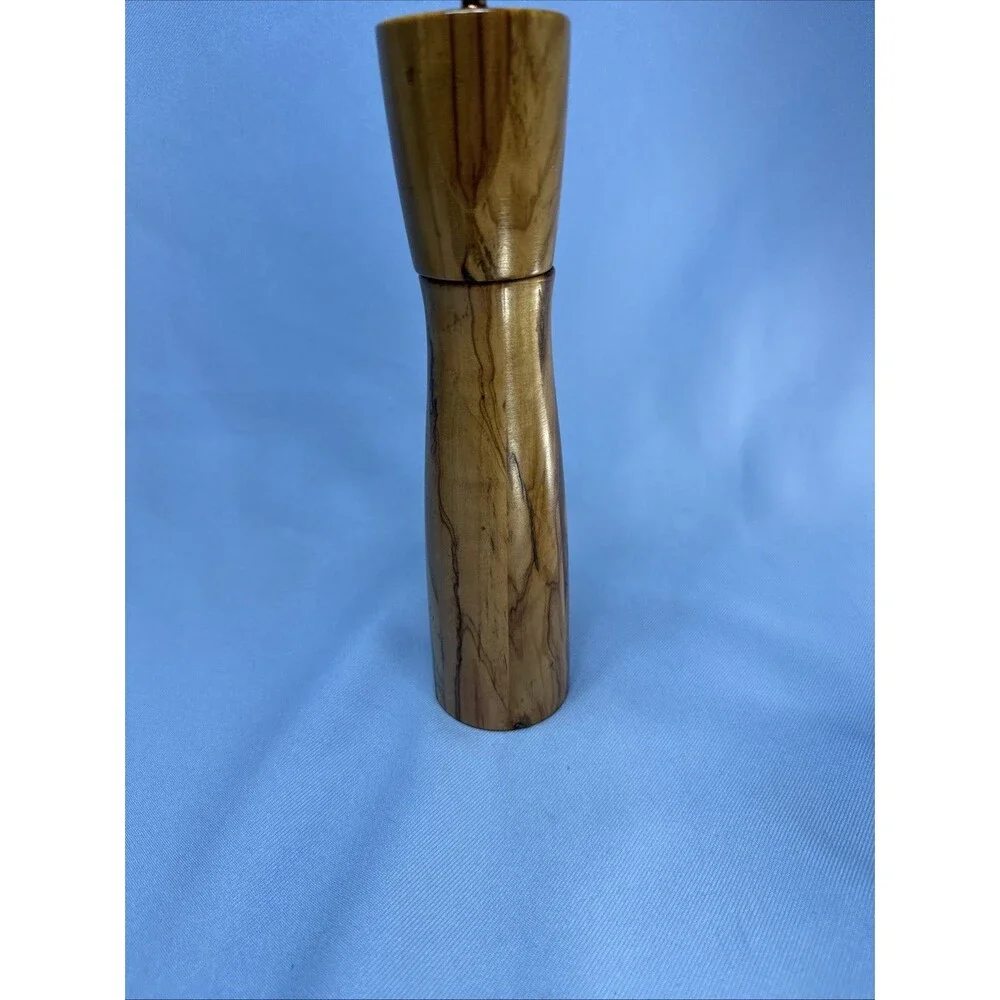 Dash of That Wooden Tall Pepper Mill 9”   Wood Grain Metal Hardware Accents